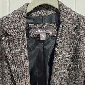 Eddie Bauer Gray Herringbone Blazer